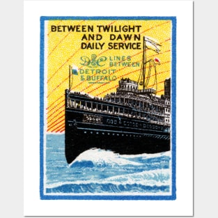 1910 Detroit to Buffalo Steamship Posters and Art